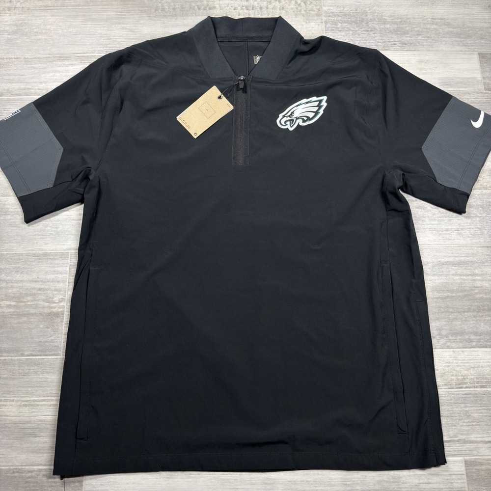 Nike Black Philadelphia Eagles Sideline Short Sleeve‎ Coach Jacket Men's Large